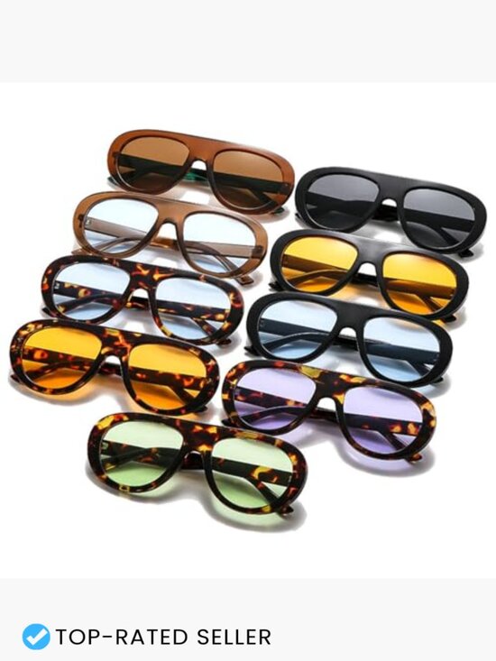 Vintage Oversized Sunglasses Retro Pilot Square UV Protection